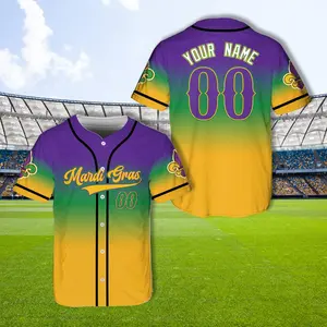 Personalized Name Number Mardi Gras Baseball Jersey Custom s Adult Mardi Gras Jersey Carnival Festival Game Day Outfit For Baseball Lover