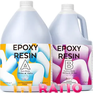 2 Gallon  Clear Epoxy  Kit, High Gloss & Bubbles Free  Supplies Coating & Casting for Table Top, Countertop, River Table,,  Making, Art Craft, Self Leveling 1:1