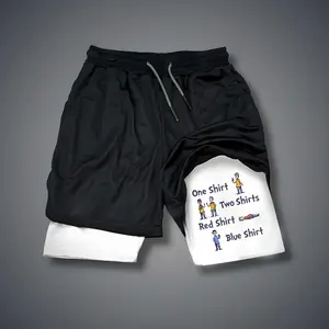 [Vtg90s] Double-Layer Sports Shorts Graphic Shorts Black Shorts Camo Shorts Streetwear Shorts Men Outfits Men Short Shorts Vacation Outfits Shorts
