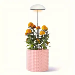 Semicircle Grow Light, suitable for indoor plants, full spectrum LED plant light, height adjustable grow lamp, cycle timer for 3/6/12 hours, 5 levels of adjustable brightness, perfect for small plants, also makes a great gift.