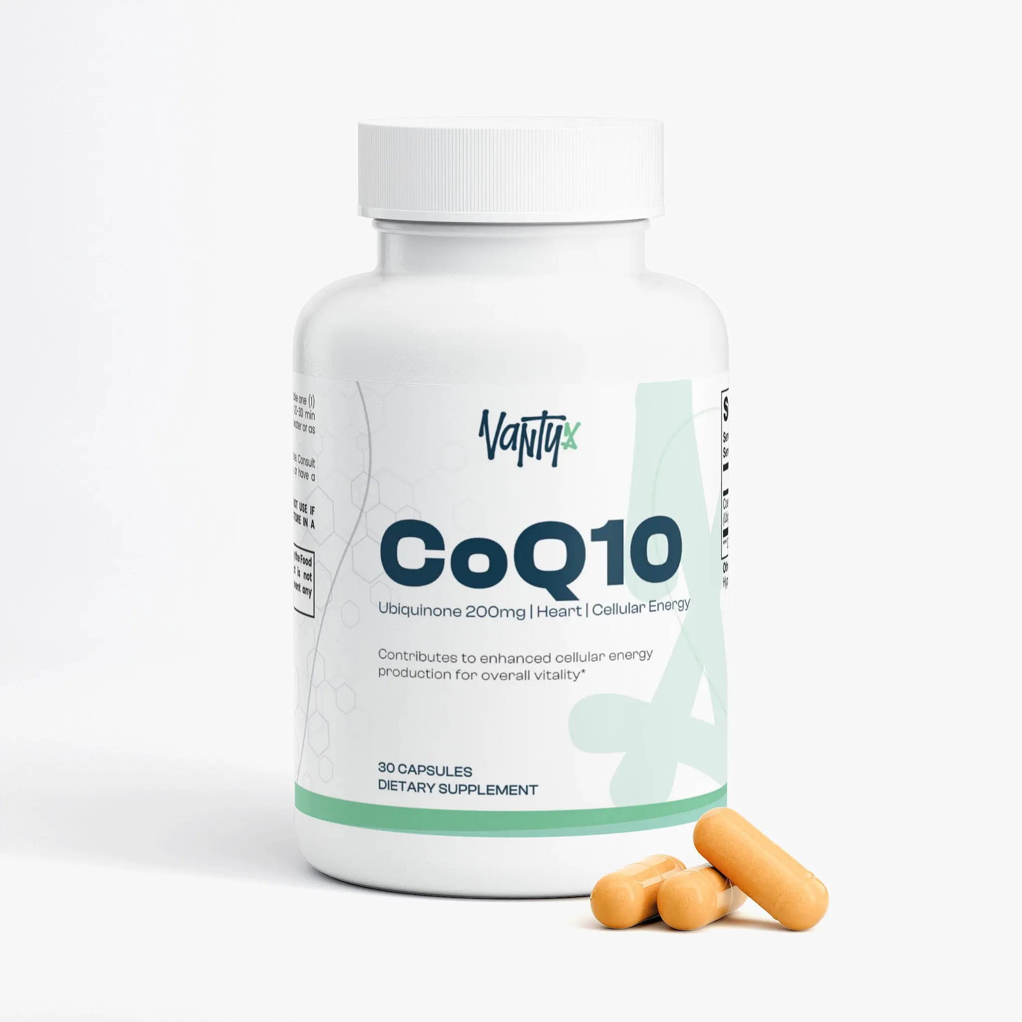 CoQ10 200mg Ubiquinone — High-Potency Once-Daily Capsules · 30 Count