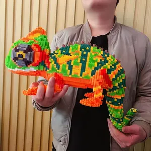 Large Lizard 3D Puzzle Building Blocks Decoration, Bookshelf Home Office Cabinet Decor, Party Living Room TV Stand Display Gift