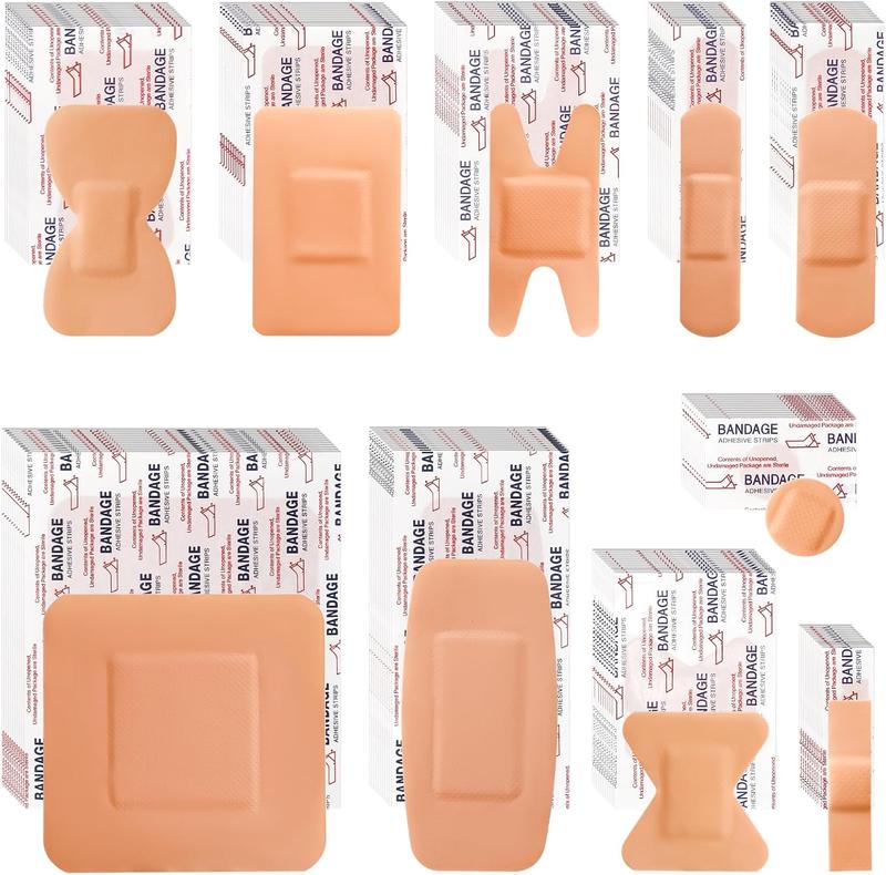 80&160 - Pack PE Flexible Adhesive Bandages, All - in - One Waterproof and Superbly Breathable Bandages with Cushioned Pad for Wound Care, Variety Pack with Finger & Knuckle Bandages