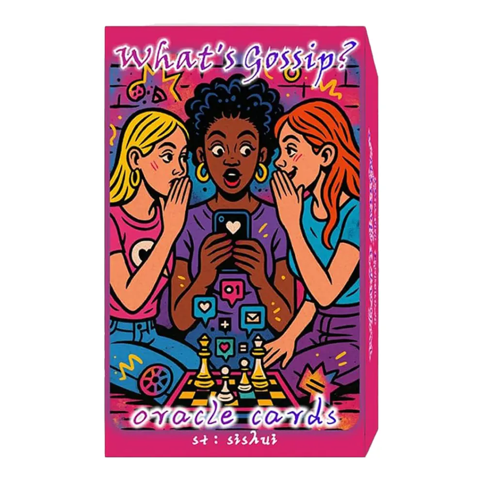 What is Gossip?80 Bagua Tea Oracle Card Deck for Beginners Oracle Card Tarot Set for Karma, Twin Flames,
