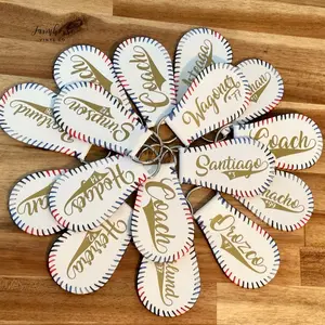 Custom Leather Baseball Keychain