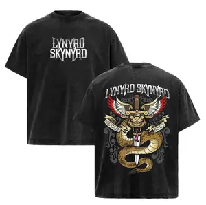 Lynyrd Skynyrd Band Short-Sleeve Wasde Tee - Casual, Comfortable, Fitted, Everyday Wear, Metal Rock Tour Merch, 90s Vintage Grunge Aesthetic Alternative Shirt, Loveable Menswear Essential