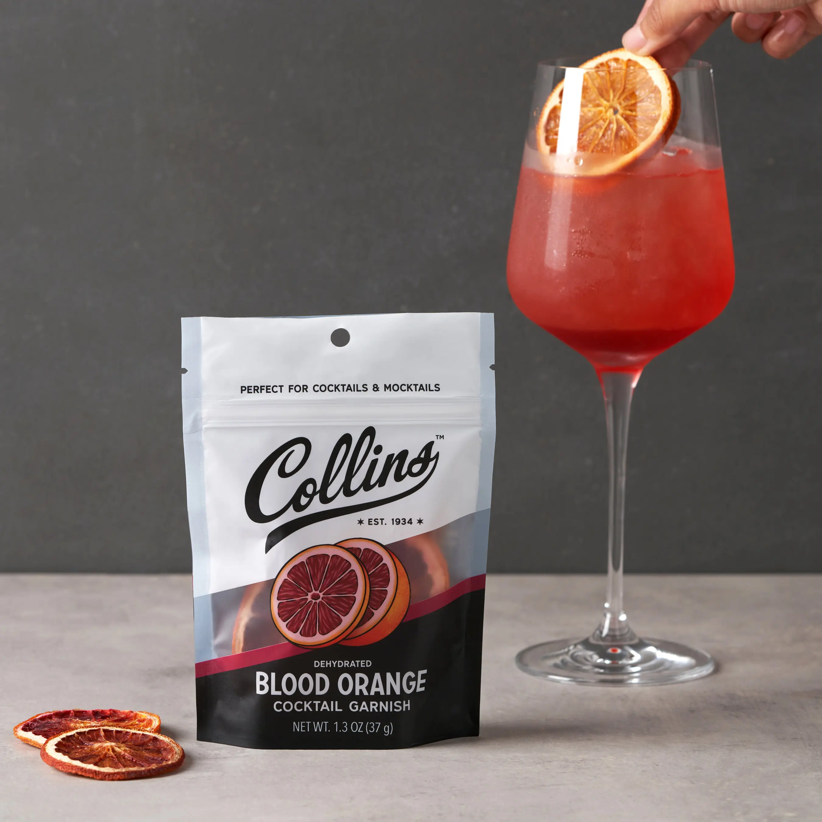 Dehydrated Blood Orange Slices 1.3 oz - Dried Citrus Cocktail Garnish for Mocktails, Margaritas & Tequila Drinks at Bachelorette Parties & Bridesmaid Gifts, Small Slice, Big Impact