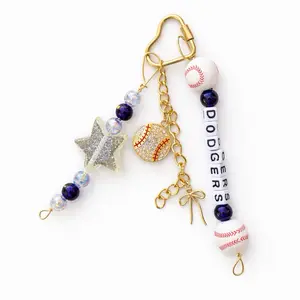 Beaded Bag Charm baseball