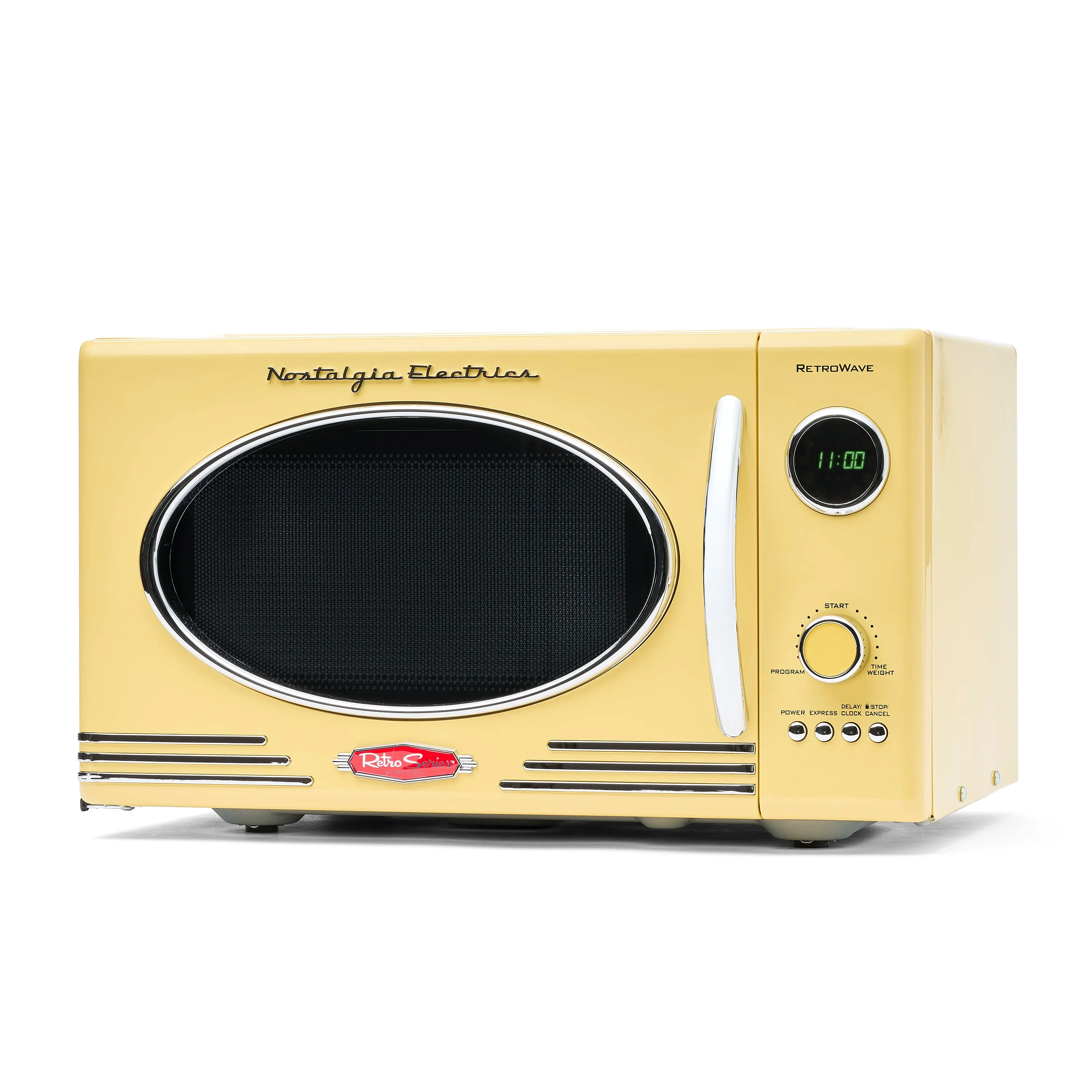 Retro 0.9 Cubic Foot 800-Watt Countertop Microwave Oven - Yellow Retro 0.9 Cubic Foot 800-Watt Countertop Microwave Oven - Yellow