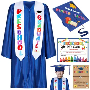 Preschool Graduation Cap and Gown Set Class of 2026 Photoshoot Cute Prek Graduation Outfit with Bracelet & Certificate & Sash, Preschool Graduation Gifts for Son Daughter Nepnew