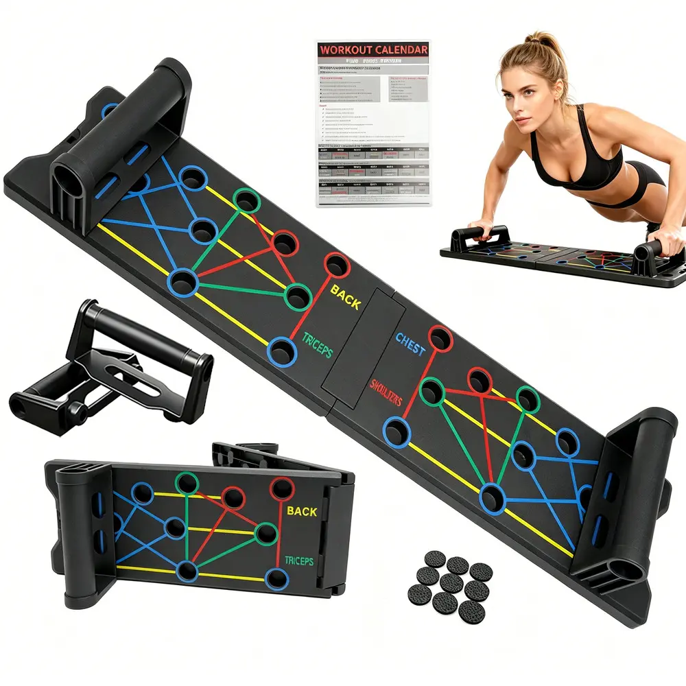 Push Up Board Portable Complete Push Up Training Set, Multi-Function Adjustable Handles, Suitable for All Adult Body Types
