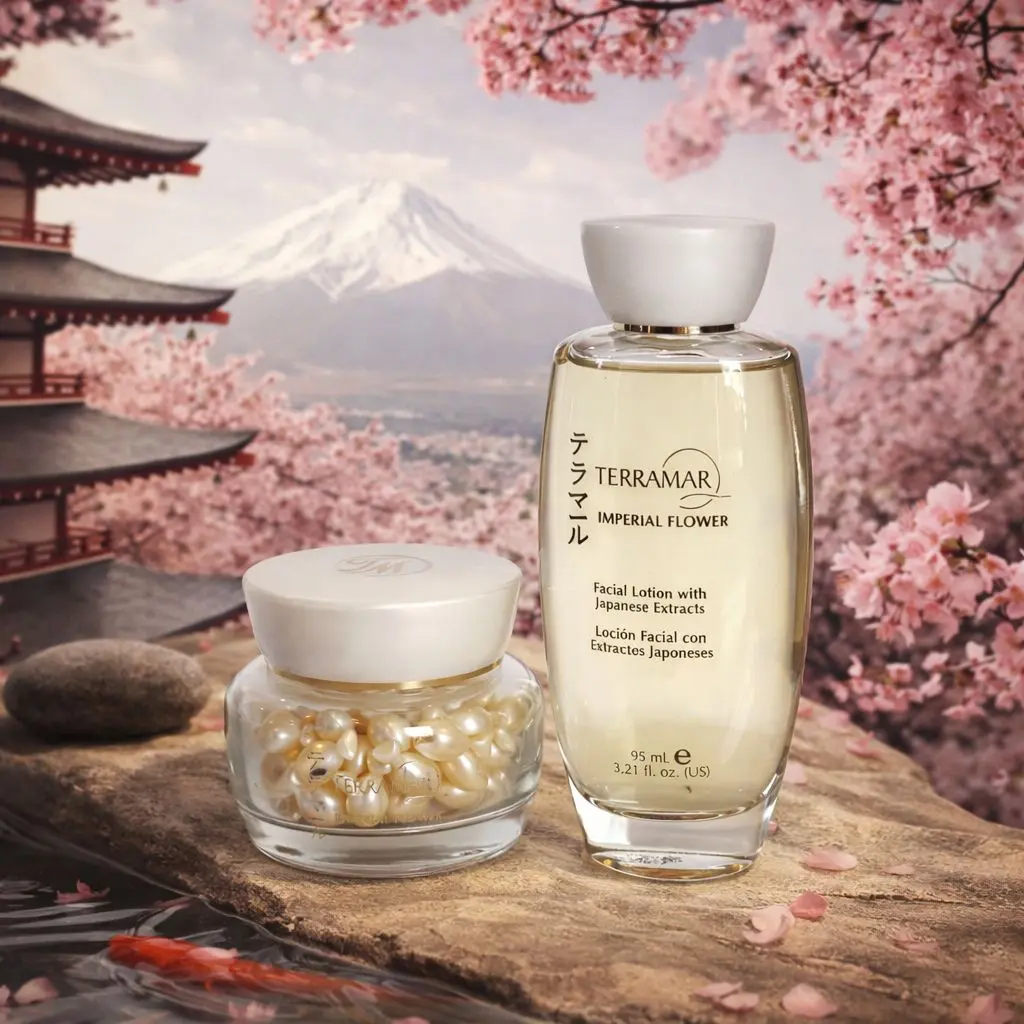 Terramar Japanese Beauty Capsule & Lotion Set, Moisturizing Skincare Kit Multi-Pack with Essential Nutrients, Daily Use Moisture-Boosting Extracts & Oils for All Skin Types