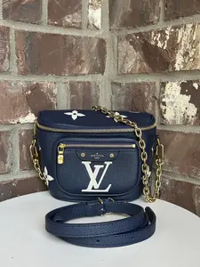 Pre-owned Louis Vuitton Leather Mini Bags Mini Bum Bag Bicolor Monogram Empreinte Giant Blue 70032