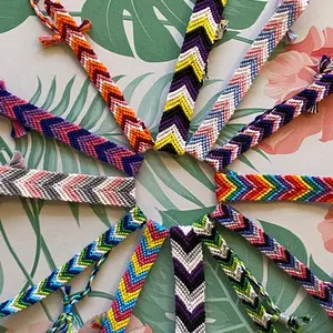 Birdies Nest Chevron Pride Friendship Bracelet - High-Quality Cotton Embroidery Floss, Adjustable Sliding Knot, LGBTQ+ Support Fashion Accessory