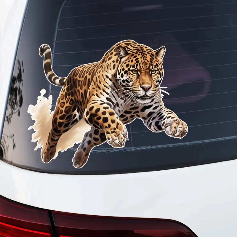 JAGUAR Vinyl Decals - Self Adhesive Animal Stickers for Cars, Motorcycles, Glass, Metal, Ceramic Surfaces - Glossy Surfaces, Irregular Shapes, Realistic Designs, Car Decals, Automotive Decals, Automobile Decals, Truck Sticker, Universal Car Sticker