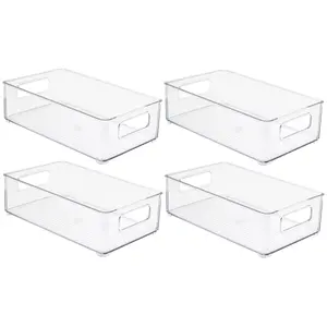 Sorbus Stackable Plastic Bins - Medium - 4 pack