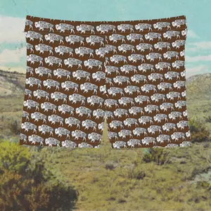 Womens Bison Shorts  - First Nations, Canadian Aboriginal, Native American - Brown