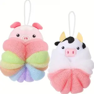 Bath Ball, Bubble Bath Ball, Mermaid Facial Cleanser, Soft Scrubbing Ball, Non-Dispersive, Cartoon Design, Fun Bath Time Toy