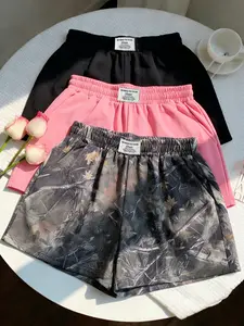 Women's Summer Casual Loose Fit Shorts Set, Womenswear Pure Color & Camouflage Prints, Elastic Waistband Design, Daily Wear Fashionable Bottoms