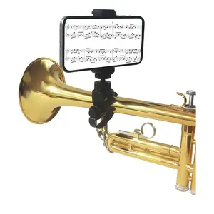 Universal Trumpet Phone Holder Clip Hands-Free Music Sheet Mount for Trumpet Cornet & Brass Instruments Secure Attachment