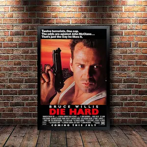 Die Hard Movie Poster for Home Theater Wall Decor, Unframed Action Film Art Print