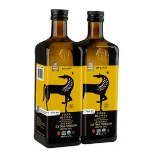 Terra Delyssa Organic Extra Virgin Olive Oil 1L Pack of 2 First Cold Pressed USDA Organic Non GMO Project Verified