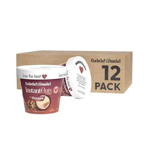 Gabriel & Daniel Organic, Gluten Free, Non-GMO Instant oats Pecans & Spices. Convenient microwave cup. Fortified with Vitamins. Hot Cereal breakfast or snack.