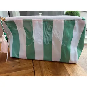 Callie Makeup Bag Green/White