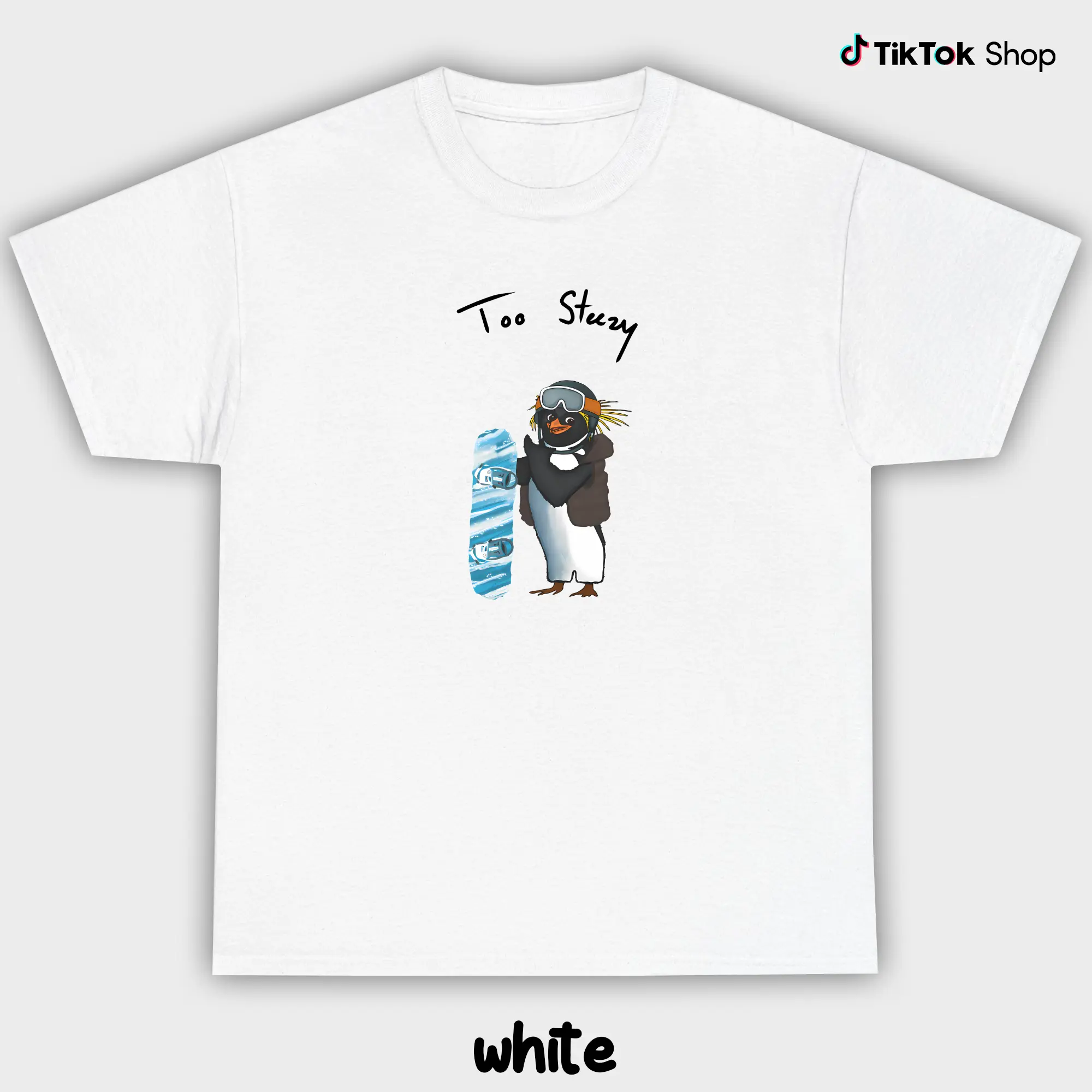 Too Steezy Penguin Shirt For Men For Women, Funny Snowboard Graphic Tee, Vintage Cotton Apparel Clothing, Winter Sports Gift Top