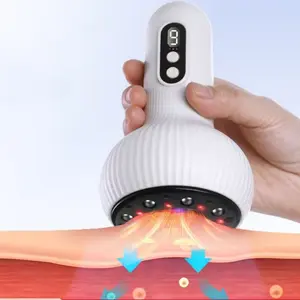 Portable Vacuum Cupping Scraping Massager with Sliding Steel Ball Warm Massage Red Light 9 Gear Intensity