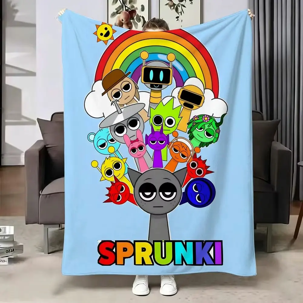 Game sprunki I-Incredibox Throw Soft Warm Flannel Blanket Soft Flannel Blanket, an ideal Gift for Children Suitable For Use on Sofas, Beds, or For Travel, Gentle on The Skin, an Excellent Gift Multi-Purpose Holiday Blanket