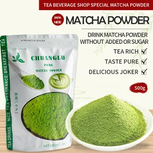 Chuanglu Pure Unsweetened Matcha Powder 500g - Premium Japanese-Style Green Tea Powder for Latte, Baking, Smoothie & Cooking
