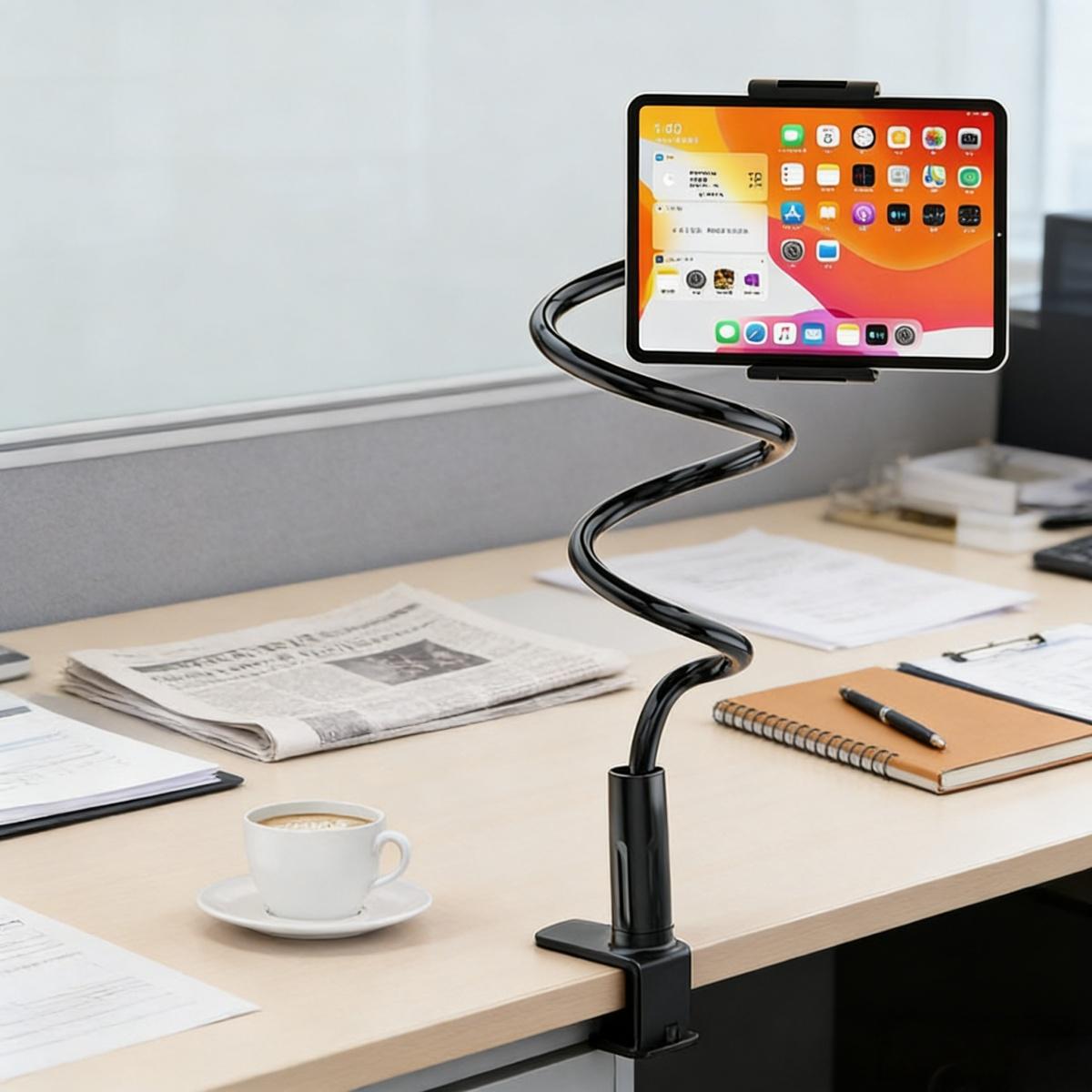 Gooseneck Phone Holder for Bed, 360° Rotatable Metal Desk Phone Stand, Adjustable Flexible Clamp Mount, Universal Fits for iPhone 17 16 15 14 13 12 11 Pro Max Plus iPad Samsung Galaxy All Phones & Tablets, Home Office Bedroom Gooseneck Phone Holder for Bed, 360° Rotatable Metal Desk Phone Stand, Adjustable Flexible Clamp Mount, Universal Fits for iPhone 17 16 15 14 13 12 11 Pro Max Plus iPad Samsung Galaxy All Phones & Tablets, Home Office Bedroom