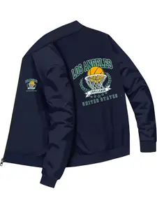Basketball Themed Printed Jacket for Men's Daily Casual Fashion Street Style Outerwear