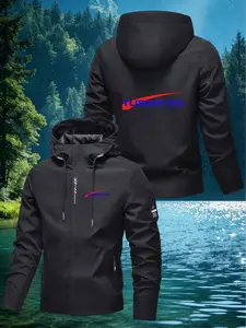 Men's Soft Shell Jacket, Multi-Functional Hooded Lightweight Outerwear, Outdoor Hiking, Fishing, Windproof Rainproof, Spring Fall Essential