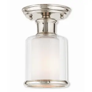Middlebush  Polished Nickel Ceiling Mount Light, 8.75 in., Decorative, Indoor Light