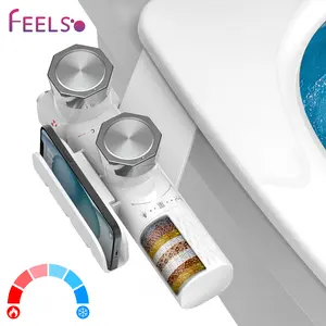 FEELSO No-Electric Toilet Bidet Attachment with Water Filter, Hot & Cold Water Adjustable, 3 Cleaning Modes, Easy Install for Home Bathroom, Reduce Toilet Paper, Daily Hygiene Essential