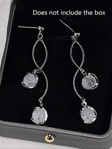 Elegant Artificial Crystal Decor Dangle Earrings, Fashion Jewelry for Party, Daily Clothing Decor, Trendy All-match & Exquisite Jewelry for Birthday Gift