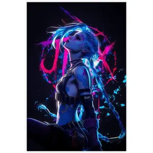 Print Painting Anime Arcane Jinxs Poster Aesthetic Canvas Wall Art Prints – Modern Abstract Painting for Bedroom, Living Room & Office Decor Wood Gift