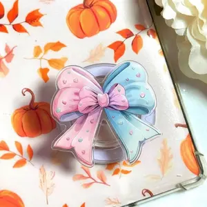 Pastel Bow Magsafe Phone Grip – Cute Pink & Blue Ribbon Design – Strong Magnetic Holder