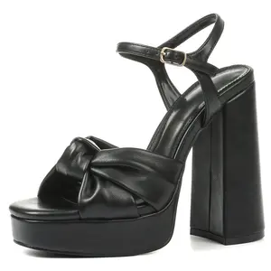 CELNEPHO Womens Bow Knot High Heel Sandals Ankle Strap Chunky Block Heel Open Square Toe Slip on Heeled Sandal Adjustable Buckle Wedding Party Prom Shoes