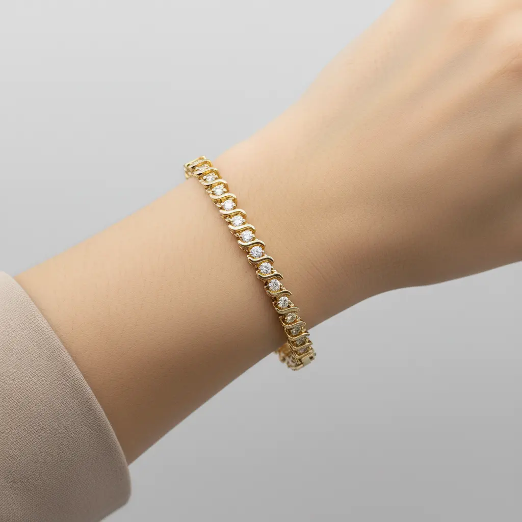 14K Yellow Gold Diamond Tennis Bracelet - 2.25ct