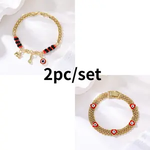 Bohemian wind devil's eye baby elephant bracelet female cartoon fun anklet holiday style jewelry