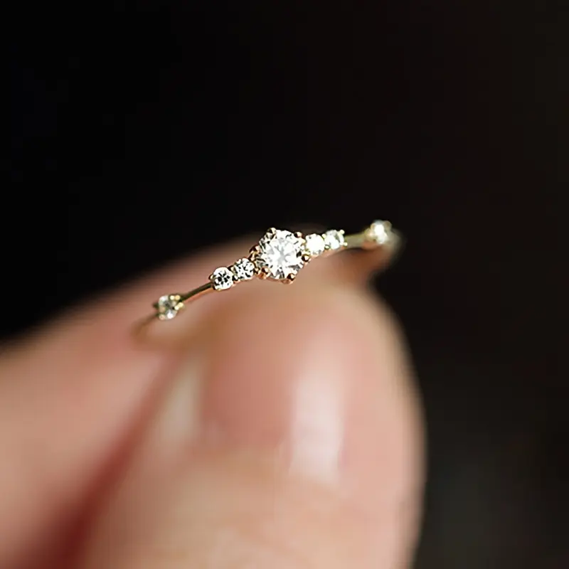 Luxurious Delicate Zirconia Ring Dainty, Hypoallergenic, Nickel-Free, Birthday, Valentine's Day, Anniversary, Wedding Gift for Women, Girlfriend, Wife, Mom