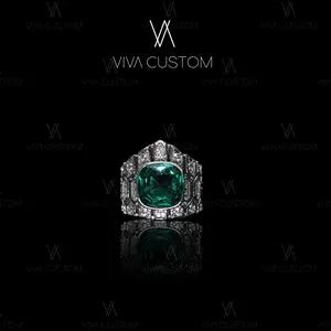 (VIVA CUSTOM)French Classic Snake Print Green Open Ring