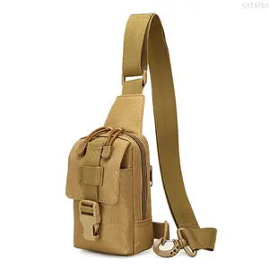 Men's Nylon Wear-Resistant Mini Chest Bag, Portable Lightweight Sport Shoulder Bags, Crossbody Sling Pack for Hiking, Daily Casual Use