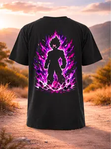 Majin Vegeta T-Shirt – Dragon Ball Cotton Anime Manga Tee, Unisex Streetwear Top for Men Women, Retro DBZ Graphic Shirt, Casual Daily Wear, Party, Festival Outfit