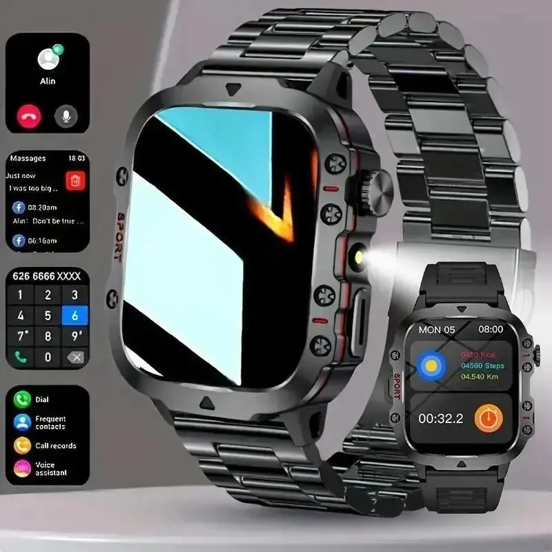 2026 New Multifunctional Smart Watch with LED Light, Bluetooth-compatible Connectivity, Multiple Sports Modes, Call/messages Alerts, iOS & Android Compatible Wearable