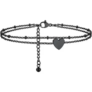 Stainless Steel Chain Anklets for Men Women, Silver/Gold Tone, Ankle Bracelets Hypoallergenic, 8-10.5 Inch Adjustable, Come Box