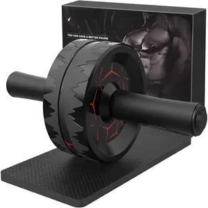 [New Deal] Ab Roller Wheel, Abs Workout Equipment for Abdominal & Core Strength Training, Home Gym Exercise Wheels for Men Women, with Knee Pad Accessories